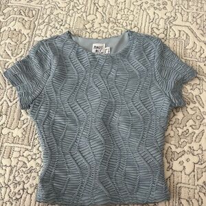 Hind Women's Gray Textured Short Sleeve Top